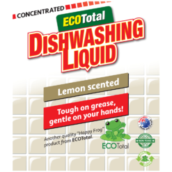 ECOTotal Australia safe and natural Dishwashing Liquid household cleaning product label