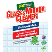 ecototal glass and mirror cleaner label